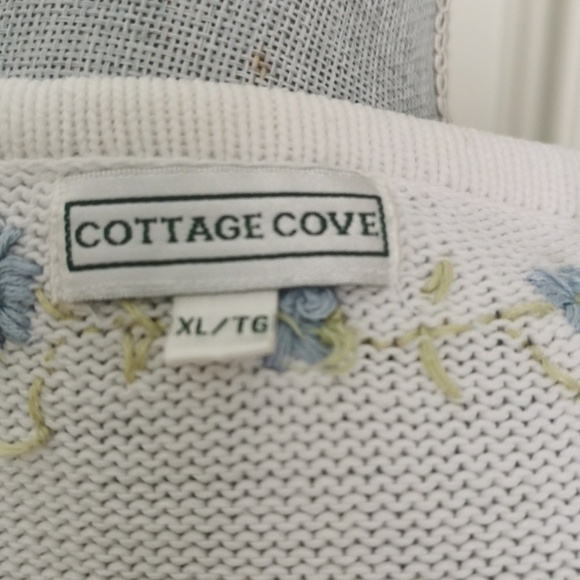 Vintage womens grannycore, cottagecore boho, beachy embroidered sweater. Size XL - Picture 7 of 9